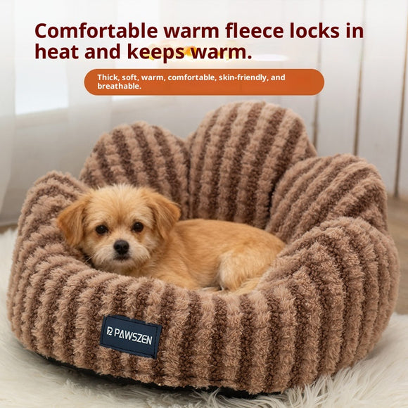 Padded Cat Nest Bed, Large Petal Design