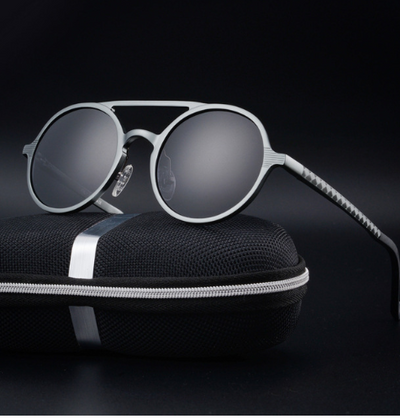 Gafas de Sol Polarizadas Vintage Redondas para Hombre - Aluminio y Magnesio - Image 9