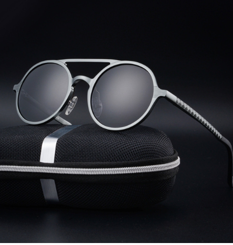 Gafas de Sol Polarizadas Vintage Redondas para Hombre - Aluminio y Magnesio - Image 9