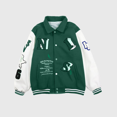 Chaqueta Beisbolera Unisex con Estampado Calavera y Letras Alfabeto - Image 2