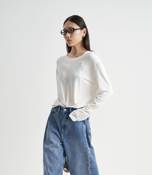 Pantalones Vaqueros Azul Desteñido Holgados Premium para Mujer - Image 9