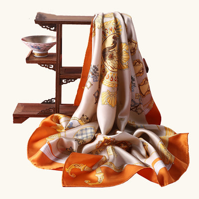 Pañoleta de Seda Estampada Grande - Versátil y Elegante - Image 2
