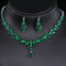 Conjunto de Joyería en Oro Blanco con Zirconia: Collar y Aretes Gota de Agua