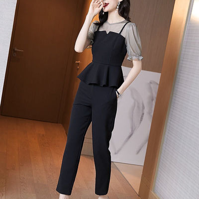 Conjunto de Dos Piezas Elegante en Chifón - Camisa y Pantalón Casual - Image 8