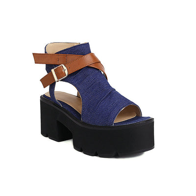 Sandalias de Denim para Mujer con Tira de Anillo y Punta Abierta - Image 5