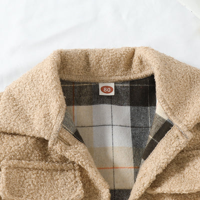 Abrigo Reversible de Cuadros con Forro Polar Otoño - Image 8