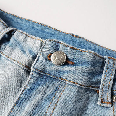 Jeans Azul Cielo Desgastado con Roturas Vintage para Hombre - Image 13