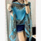Blusa de Seda con Capa Retro - Diseño Vintage Elegante