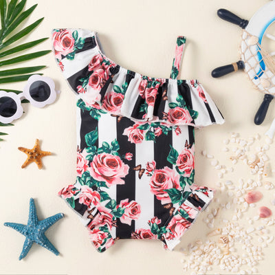 Traje de Baño Entero para Bebé Niña con Estampado Floral Rosa - Image 3