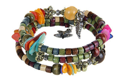 Pulsera de Madera Vintage con Cuentas Budistas y Detalles en Concha - Image 16