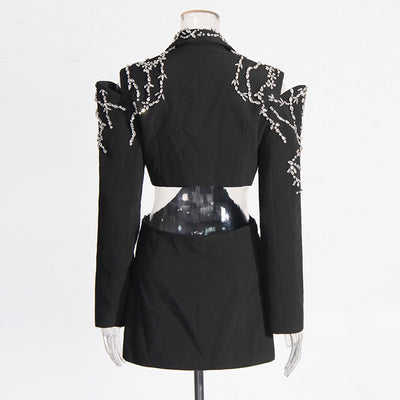 Chaqueta Elegante Calada sin Espalda para Profesionales de Uñas - Image 5