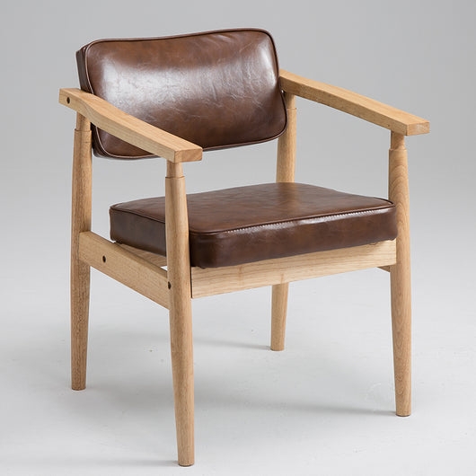 Silla Retro de Madera Maciza con Respaldo y Reposabrazos para Café - Image 19