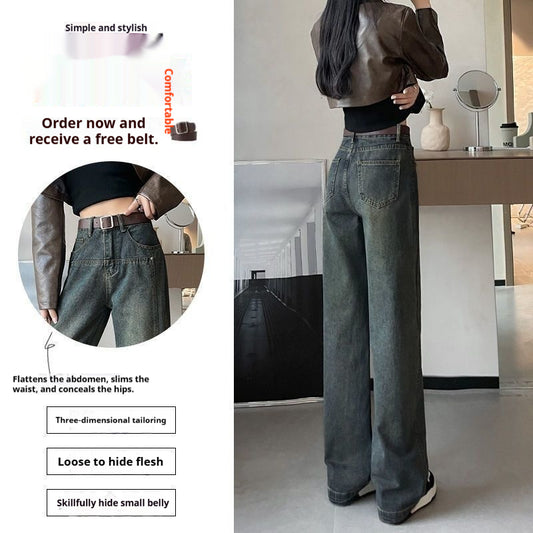 Jeans Cintura Alta Gris Cemento Corte Recto Efecto Adelgazante - Image 2