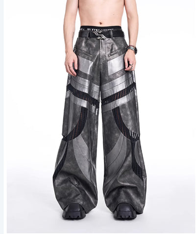 Pantalones Casuales de Invierno con Malla Calada y Detalles Patchwork - Image 27