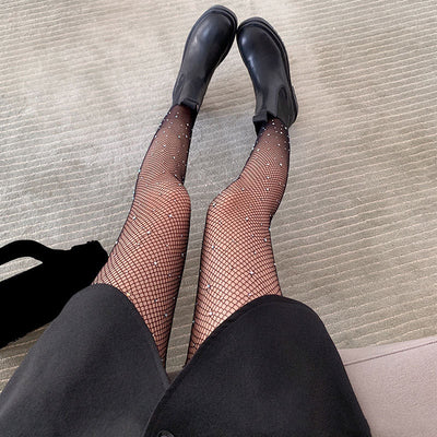 Calcetines de Malla Calados con Brillantes - Estilo Europeo y Americano - Image 10