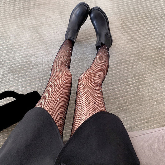 Calcetines de Malla Calados con Brillantes - Estilo Europeo y Americano - Image 10
