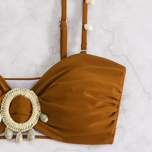Bikini Dividido con Borlas para Playa y Aguas Termales - Image 3