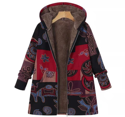 Chaqueta Hoodie de Algodón Polar con Estampado Étnico - Image 12