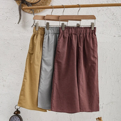 Pantalón Ancho de Lino y Algodón con Cintura Elástica - Image 48