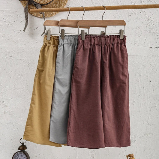 Pantalón Ancho de Lino y Algodón con Cintura Elástica - Image 48