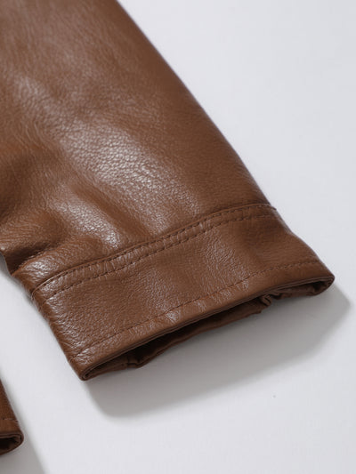Chaqueta de Cuero con Cierre y Cuello Alto para Negocios y Motocicleta - Otoño e Invierno - Image 14