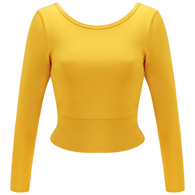 Playera Deportiva Ajustada de Manga Larga para Mujer Yoga y Fitness - Image 3