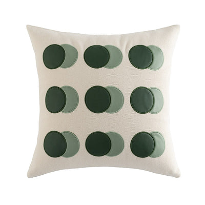 Funda de Almohada de Cuero PU con Diseño Geométrico y Tela Tecnológica - Image 9