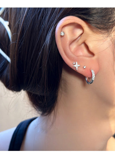 Aretes de Clip Geométricos con Circonita y Diamantes de Imitación para Mujer - Image 15