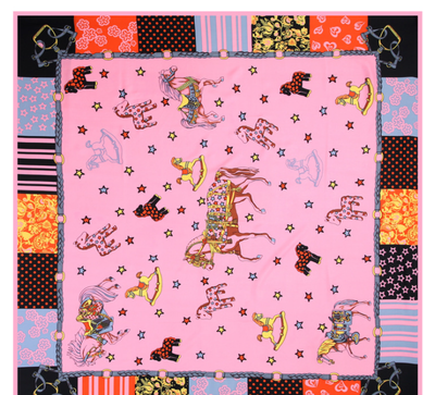 Pañuelo de Seda Twill Estampado Flores y Aves Jungle 130cm Protección Solar - Image 5