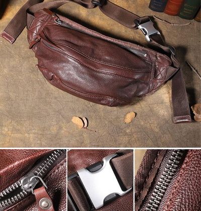 Bolsa de Cuero Retro de Una Bandolera para Hombre - Image 5
