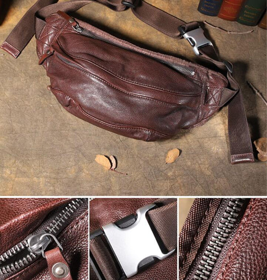 Bolsa de Cuero Retro de Una Bandolera para Hombre - Image 5