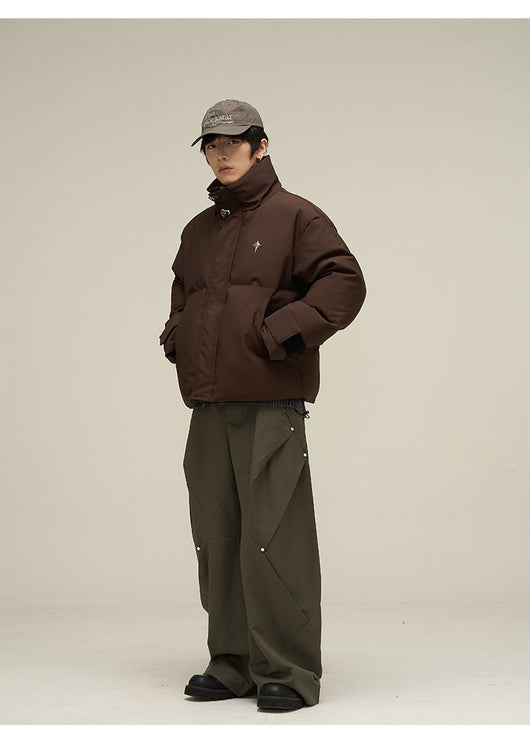Chaqueta Acolchada de Algodón Estilo Retro Americano para Hombre - Image 9
