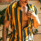 Camisa Hawaiana de Hombre con Rayas Simples y Cuello Solapa