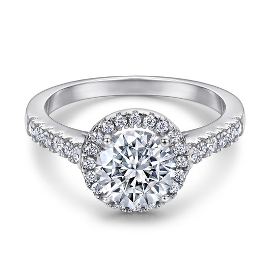 Anillo de Plata S925 Baño de Oro Blanco 18K Propuesta Matrimonial Elegante - Image 10