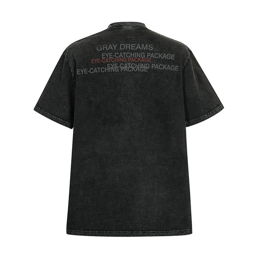 Playera Estampada con Letras Desgastadas para Hombre - Image 2