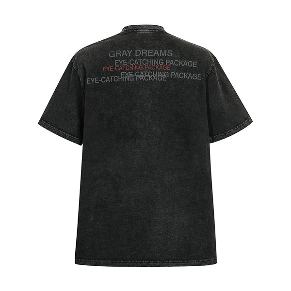 Playera Estampada con Letras Desgastadas para Hombre