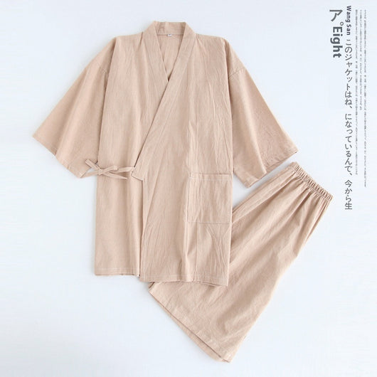 Pijama Kimono Japonés para Hombre Manga Corta con Pantalones Cortos - Image 8