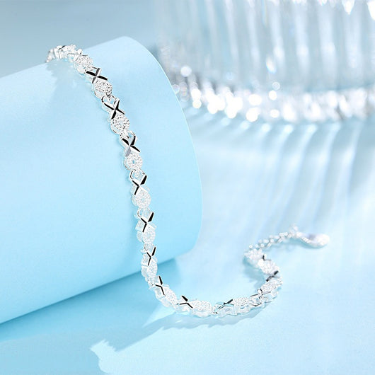 Pulsera de Plata Esterlina con Zirconia Cúbica - Diseño Geométrico para Mujer - Image 3
