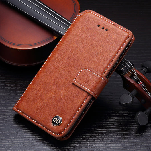 Cartera Protectora de Cuero para Teléfono Flip