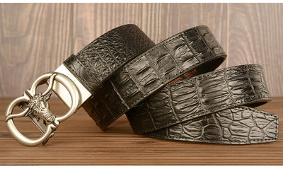 Cinturón para Hombre con Hebilla Automática Estilo Retro Cabeza de Buey - Image 23