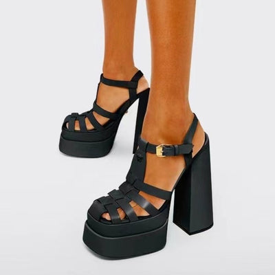 Sandalias Romanas Trenzadas de Tacón Alto para Mujer - Image 11