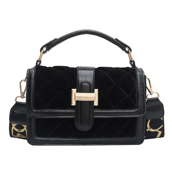 Bolso Bandolera Cuadrado Pequeño con Correa de Terciopelo Ancho - Image 17