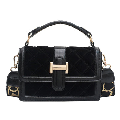 Bolso Bandolera Cuadrado Pequeño con Correa de Terciopelo Ancho - Image 17