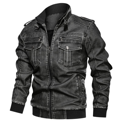 Chaqueta de Cuero PU para Motociclista Estilo Universitario - Image 8