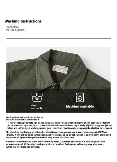 Camisa de Trabajo Algodón Satinado Verde Oliva para Hombre - Image 8