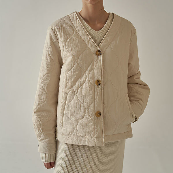Chaqueta Corta de Algodón Acolchada Ligera para Mujer
