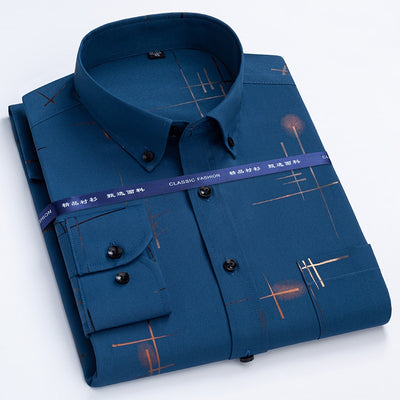 Camisa Casual Antimanchas para Hombre Maduro - Patrón Cuadros Bronce sin Planchado - Image 7