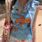 Camiseta Halter Patchwork Cuadros con Cordones para Mujer