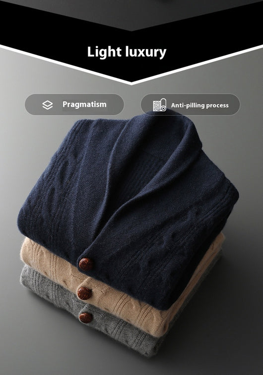 Suéter Grueso para Hombre con Cuello Retorcido y Botones - Image 12