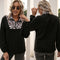 Sudadera Oversize con Estampado de Leopardo y Parches Casuales